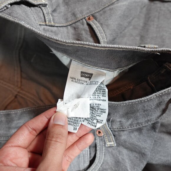 Levis 501XX Straight Fit Jeans Mens 38x32 (Fits 36x30) Gray Bleach Spots READ! - Picture 9 of 15